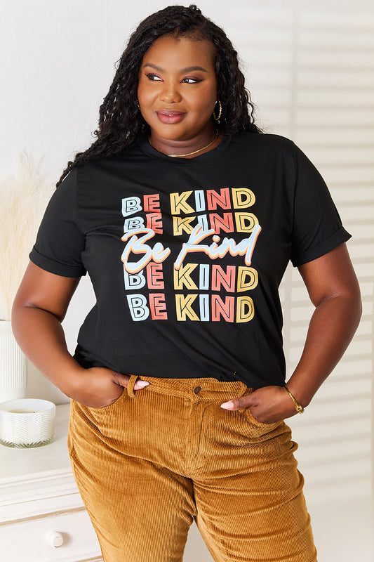 Simply Love BE KIND Graphic Round Neck T-Shirt Bagz and Tagz