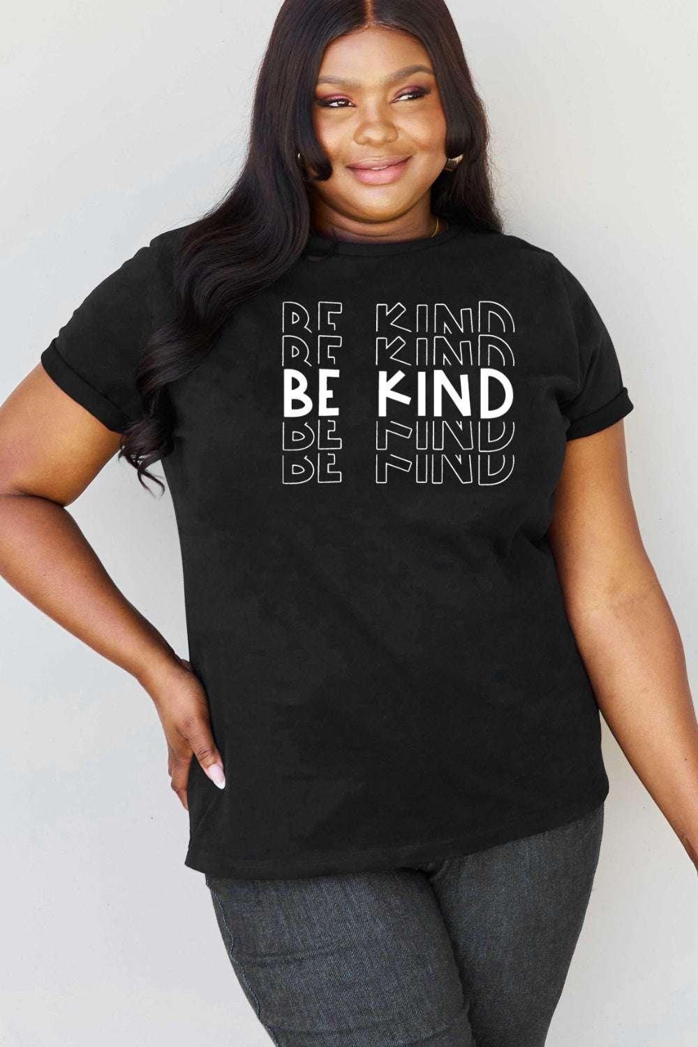 Simply Love Full Size BE KIND Graphic T-Shirt Bagz and Tagz