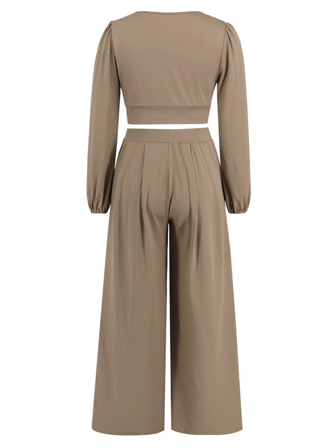 Surplice Top and Wide Leg Pants Set Bagz and Tagz