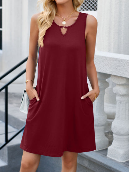 Cutout Round Neck Sleeveless Dress Bagz and Tagz