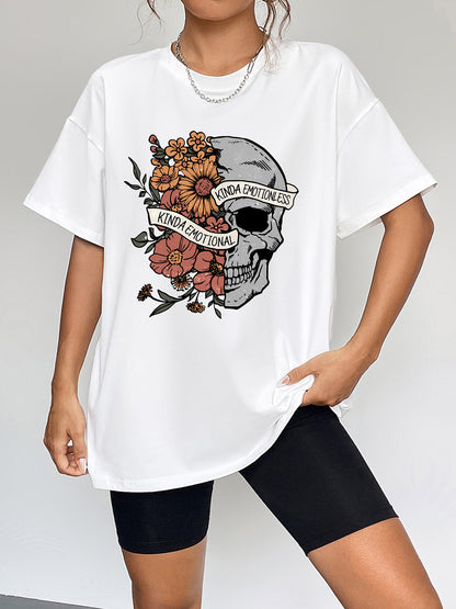 Round Neck Short Sleeve Graphic T-Shirt Bagz and Tagz