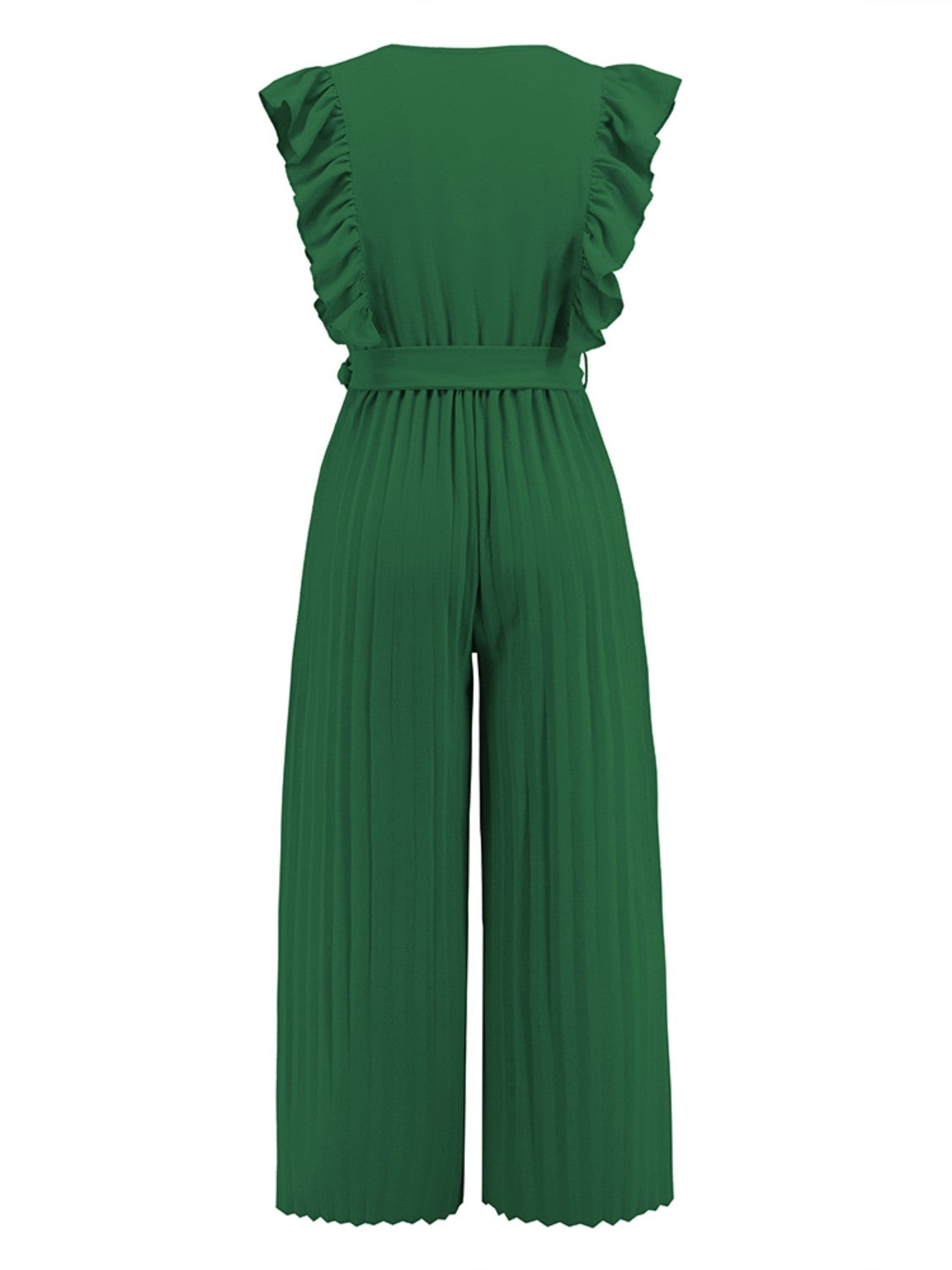 Ruffled Surplice Cap Sleeve Jumpsuit Bagz and Tagz