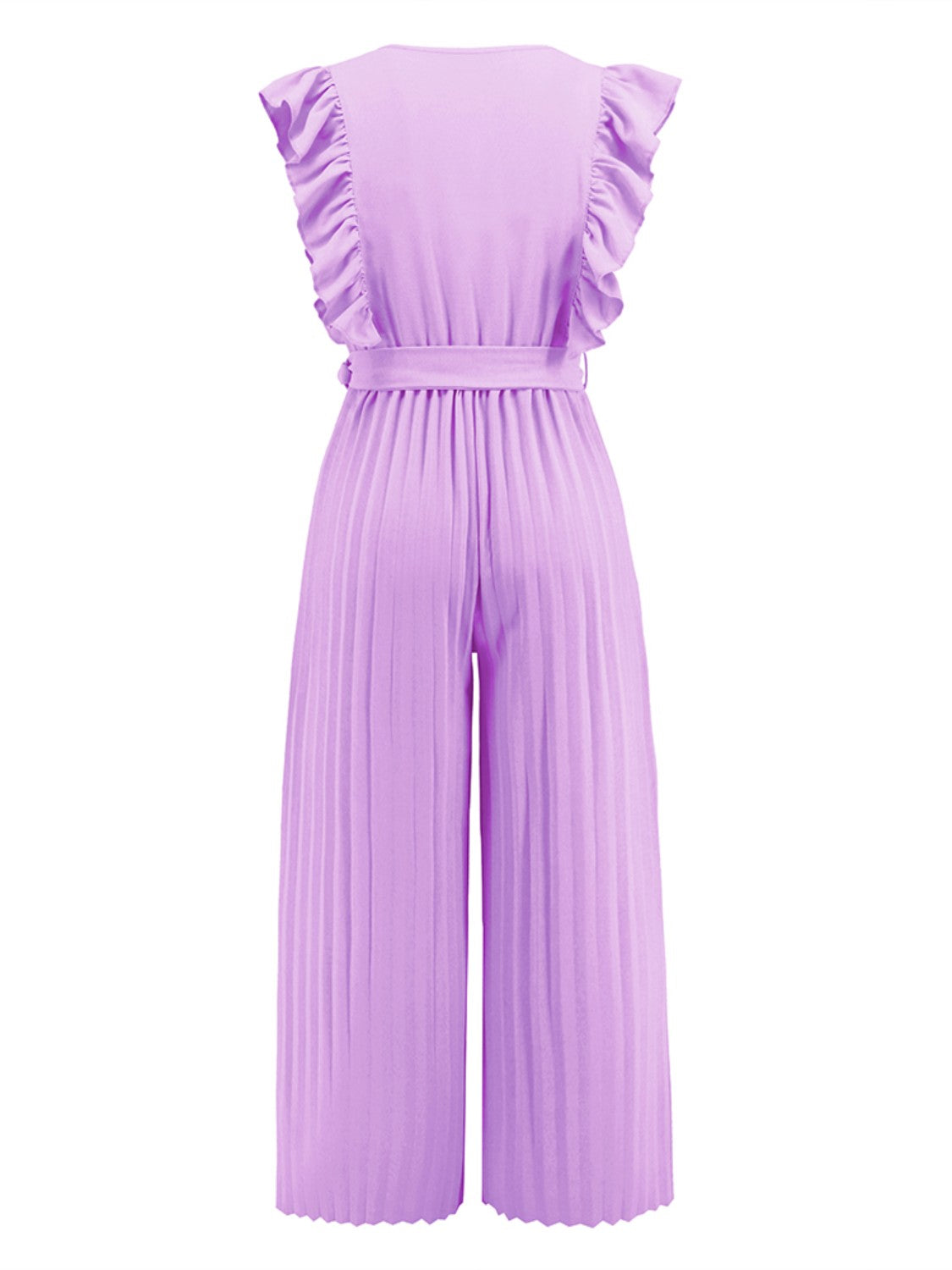 Ruffled Surplice Cap Sleeve Jumpsuit Bagz and Tagz